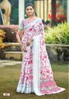 Maahi Vol 6 By Kashvi Linen Printed Sequence Border Bulk Saree Orders In India
